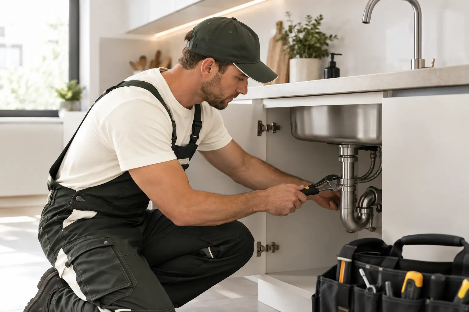 Tecnico di Building Home Design al lavoro su un impianto domestico